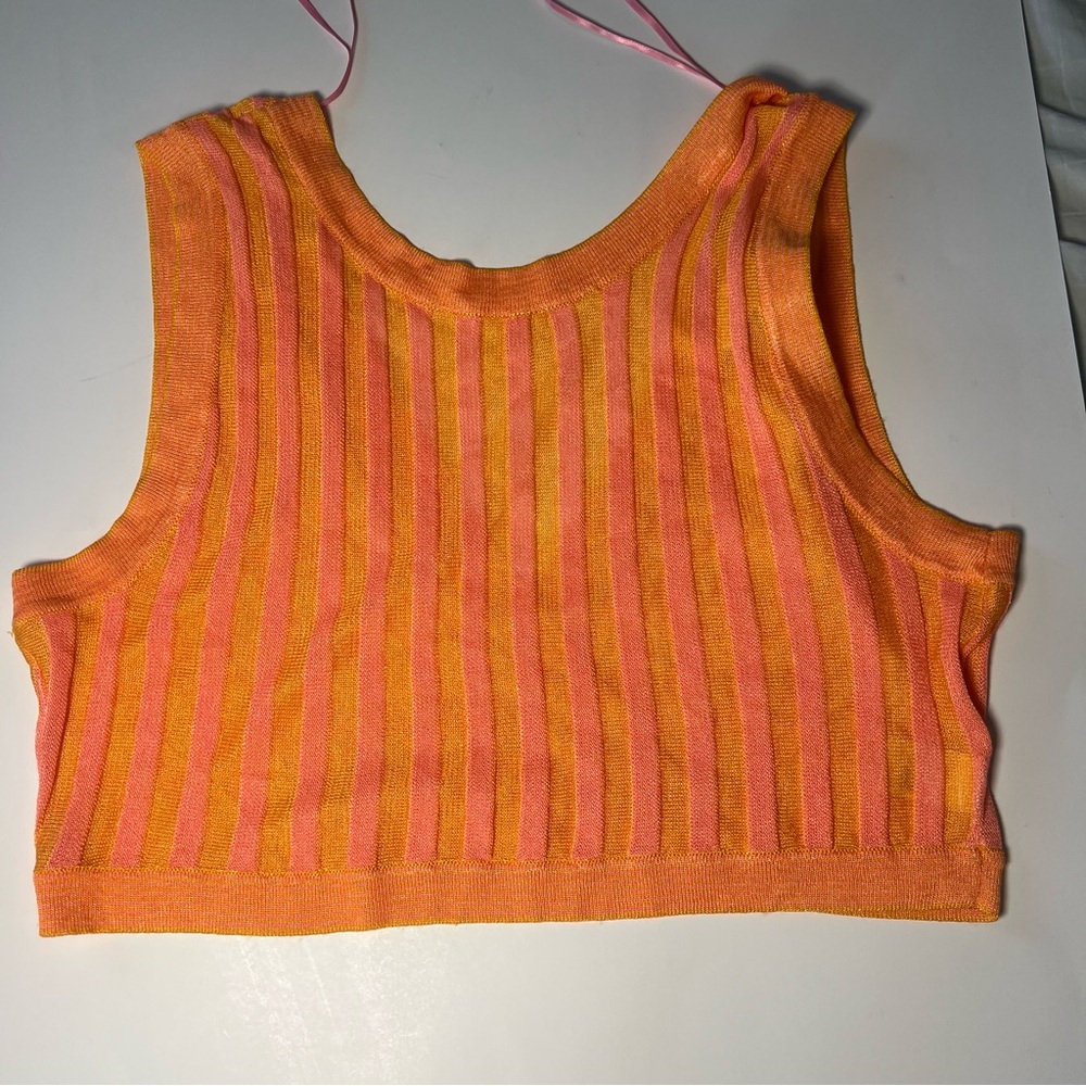 HOUSE OF HARLOW 1960 revolve vback‎ tank orange pink stripes NWOT medium